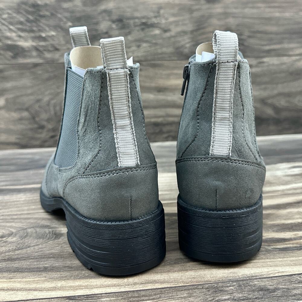 NIB Earth Origins Roxana 8W WIDE Chelsea Ankle Booties Boots Iron Grey Suede - Picture 7 of 12